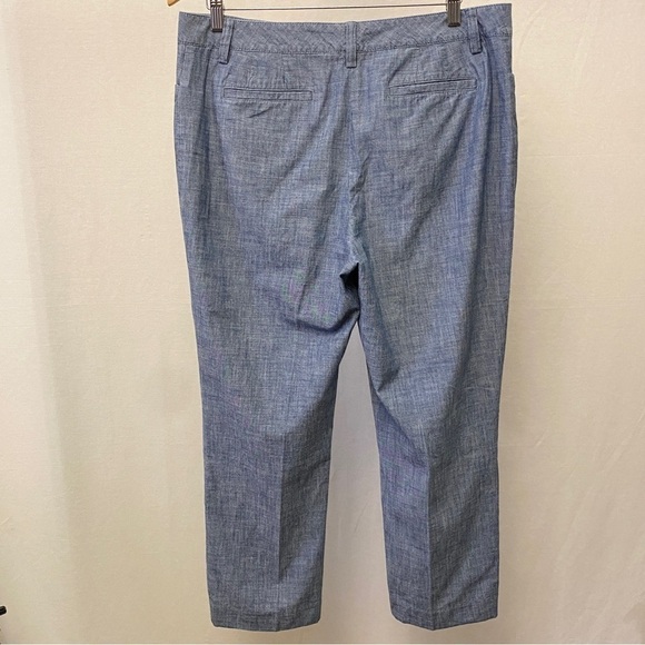 Lands End 12 Mid Rise Slim Leg Womens Pants Heathered Blue 100% Cotton - Picture 13 of 13